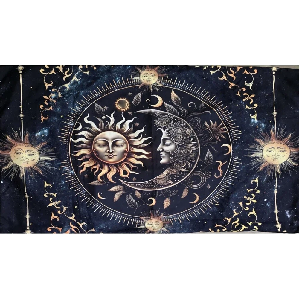 Pair King Pillowcases Celestial Sun Moon Y2K Astrology Boho Gothic Set of 2